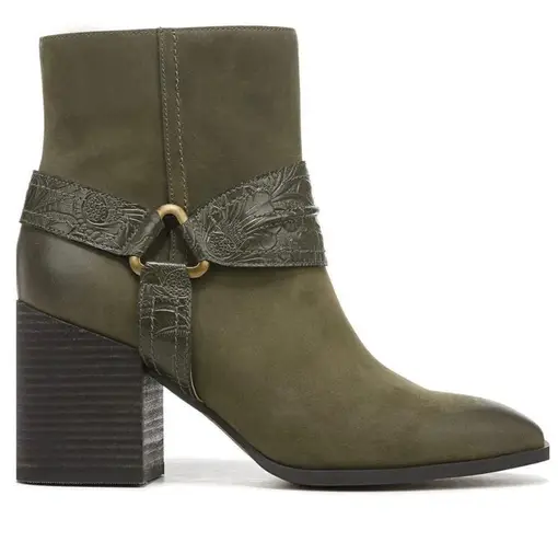 Vionic NEW  Carnelia Boot Green Nubuck Leather Water Resistant Ankle Bootie 8