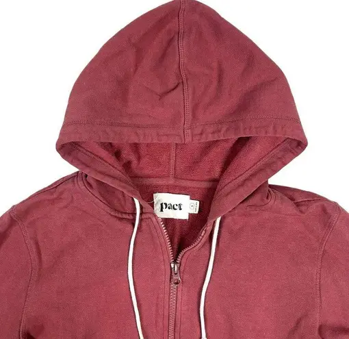 Pact  Womens Size S Full Zip Hoodie Sweater Organic Cotton Athleisure Staple Red