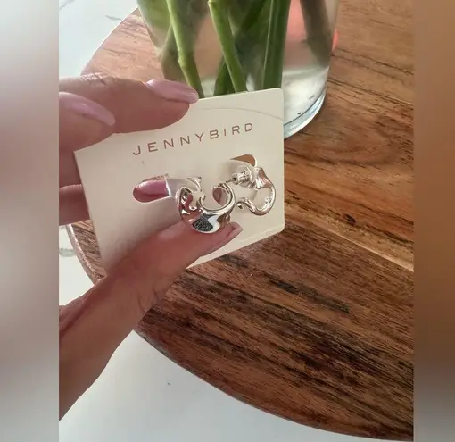 Jenny Bird Aurelia Hoop Earrings, High Polished Silver, BRAND NEW, $110