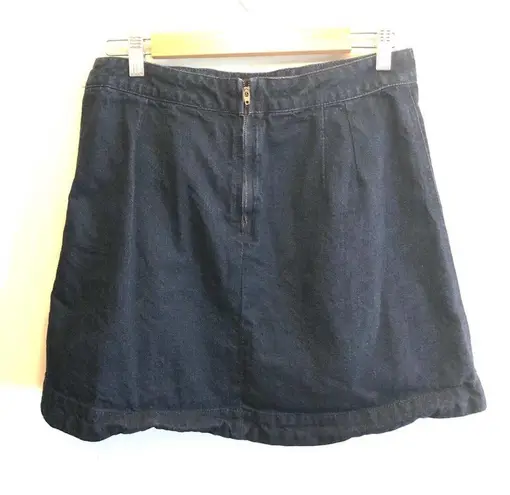 Free People  Anthropologie Denim Blue Jean Mini Skirt Size 12 A line flare