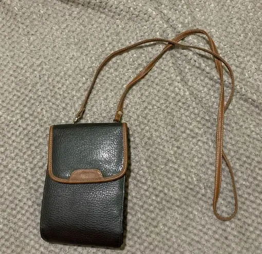 Black crossbody bag with removable/adjustable brown strap GUC