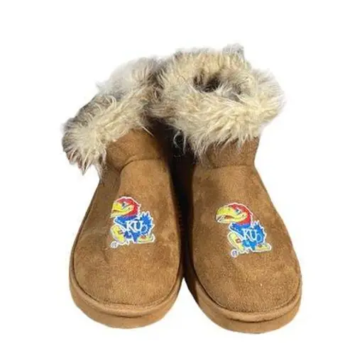 Jayhawks Kansas University College Faux Fur & Suede Boots Women Sz XL