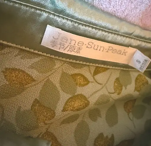 Jane and Delancey Jane Sun Peak designer S collar lemon blouse silky trim & pockets (NEW)*RARE*