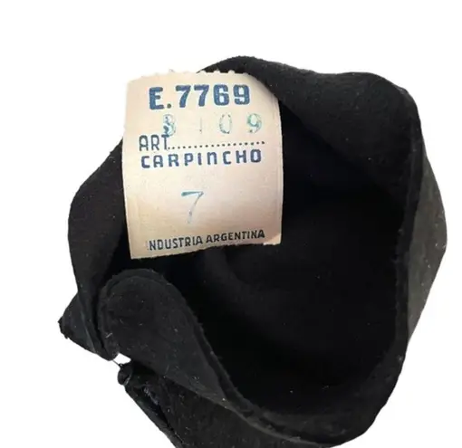 NWT Vintage Black Suede Leather Gauntlet Gloves