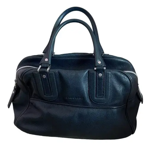 Longchamp  Cosmos‎ Grained Leather Zipper Top large Bowler bag