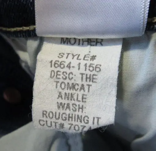 NWT Mother Tomcat Ankle in Roughing It Destroyed Straight Crop Stretch Jeans 25 Blue