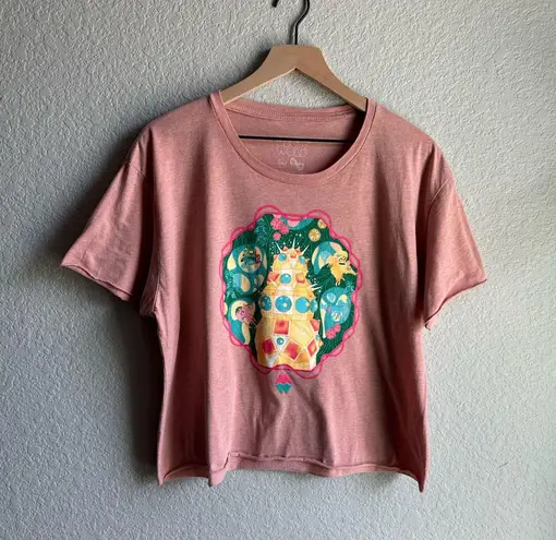 Naked Wolfe Meow Wolf Pink Fun Graphic Cropped Short Sleeve Tee T-Shirt