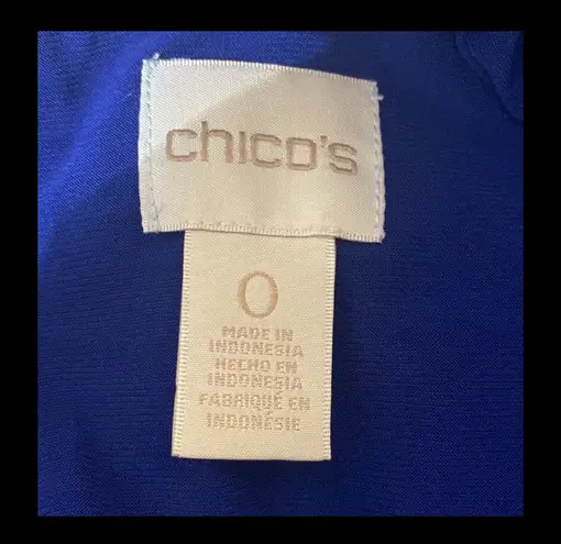 Chico's Chico’s Blue dress with open shoulder & fringes. M