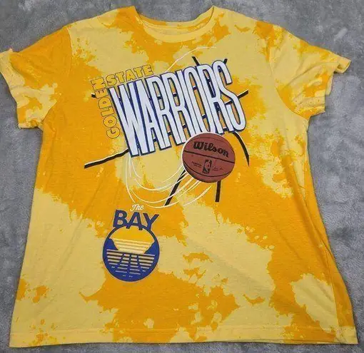 Nba Golden State Warriors Womens Size X-Large Yellow Tie-Dye Basketball Shirt