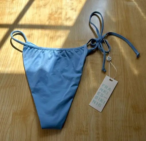 frankie's bikinis  Ziggy Skimpy String Bikini Bottom in Chambray Blue - Large, NWT