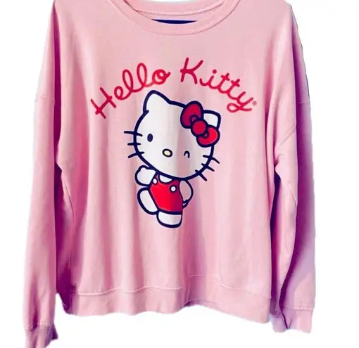 Hello Kitty Sanrio Bow Pink Pullover Crewneck Sweatshirt Size XXL