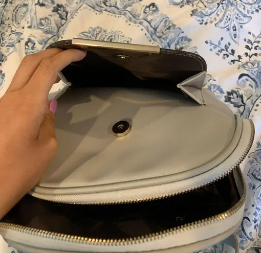 Grey Leather Backpack