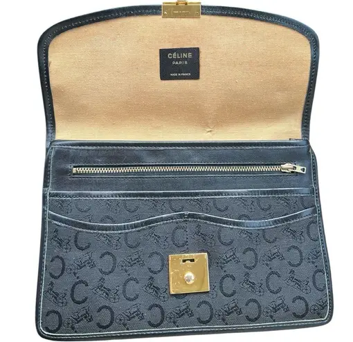 CELINE Vintage Women’s Envelope Clutch with Gold Tone Hardware Timeless Luxury