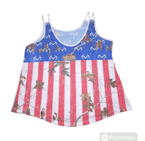 Realtree Patriotic Tank Top Tee American Stars Stripes Flag Sleeveless Size XXL
