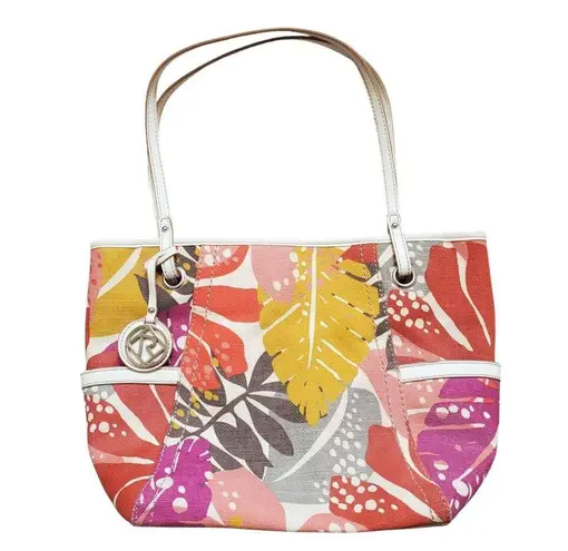 Relic Floral Canvas Handbag Purse Bag Tropical Tote Hawaiian Travel 14"x10" EUC