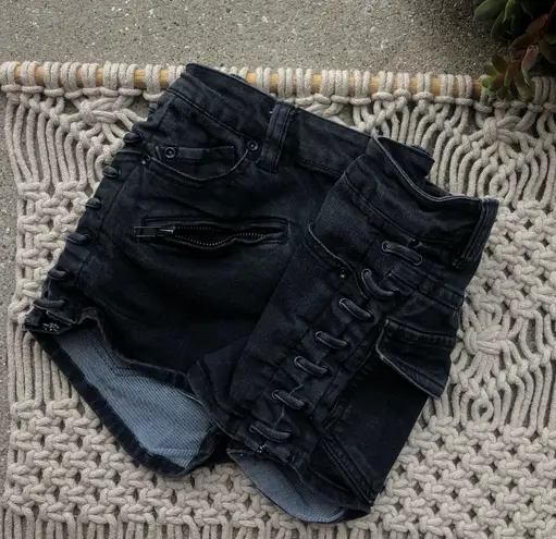 Free People Black Lace-up Shots Size 25