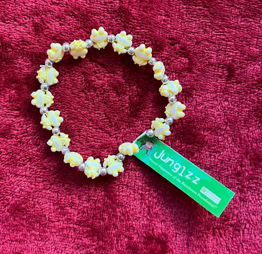 Junglzz yellow frog stretch bracelet