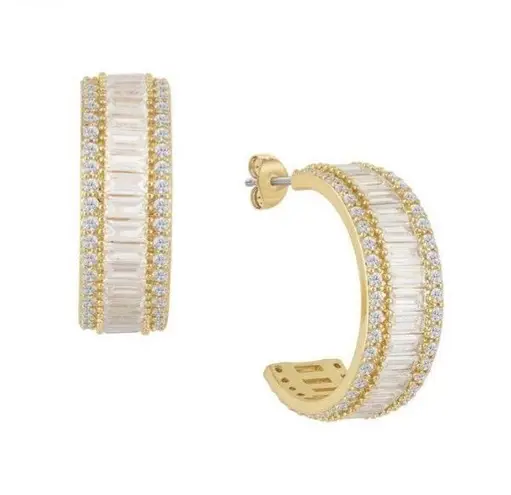 White Gold/Silver 14k Open Hoop Earrings Gold