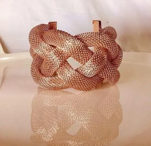Braided Cord Cuff Bracelet Gold