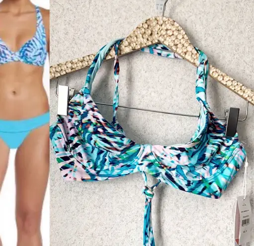 PilyQ Palmas Tropical Palm Underwire Halter Bikini Top