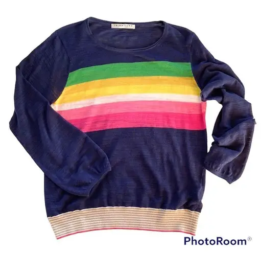 Trina Turk  Rainbow Sweater navy/multi sz M