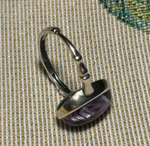 Genuine Purple Charoite 925 Sterling Silver Adjustable Ring