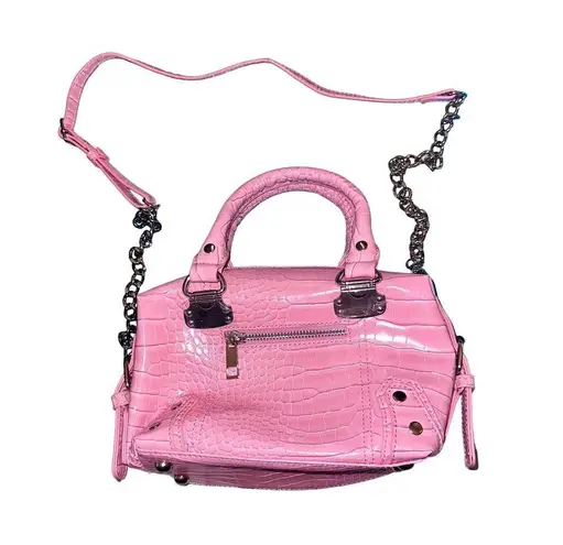 Urban Outfitters Pink Crocodile Embossed Crossbody Bag - New with Defect