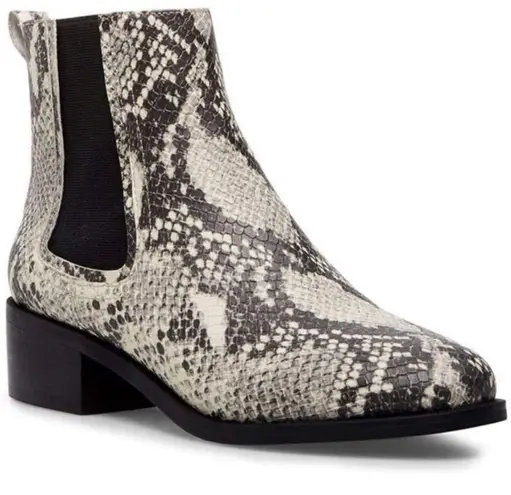 Steve Madden  “Devan” Faux Snakeskin Leather Pull On Ankle Chelsea Boots Size 8