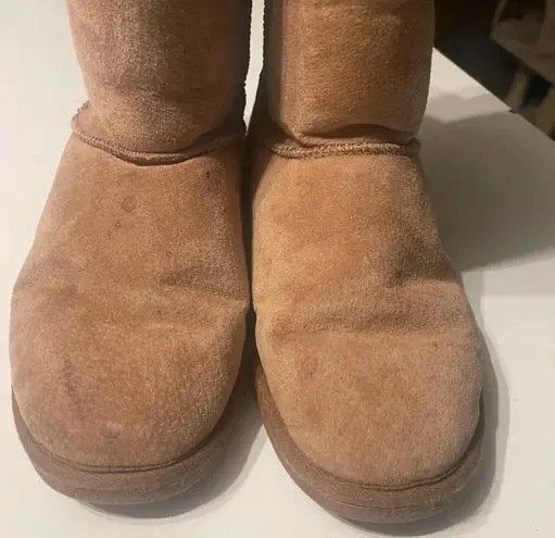 Lamo Kora Women’s Size 9 Faux Fur Lining Chestnut Suede Boots Tan
