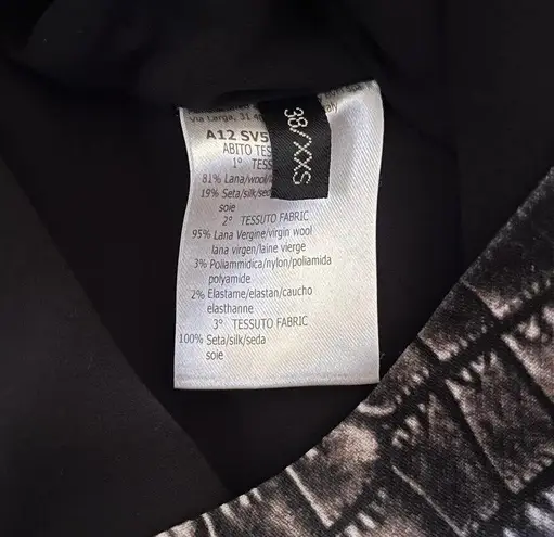 Giambattista Valli Black Surplice Crocodile Print Sleeveless Shift Dress