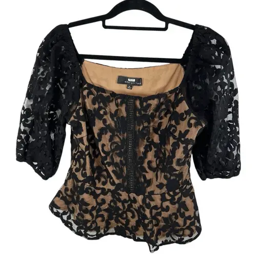 Adelyn Rae Black Lace Top Lined Womens Size Medium Feminine Classy Side Zip