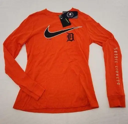 Nike  Detroit Tigers Womens Size Small Orange Long-Sleeve Shirt