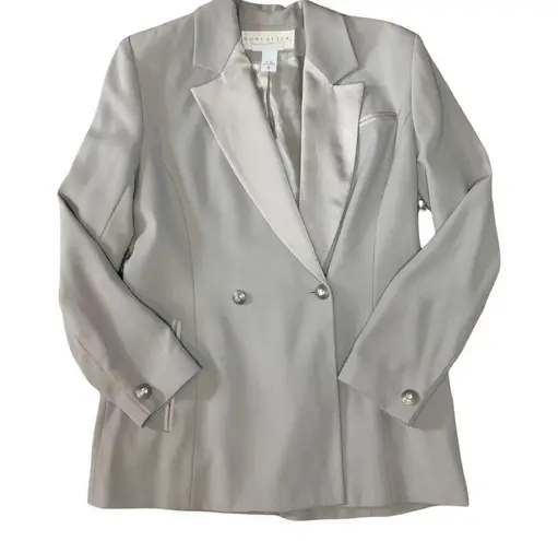 Doncaster Vintage Blazer Gray Wool With Rhinestone Buttons