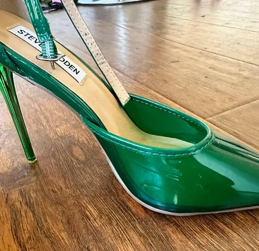 Steve Madden Emerald Green translucent see through high heels thumbnail 7