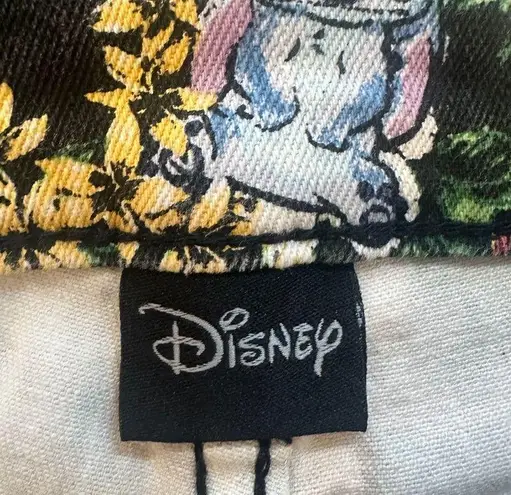 Disney  Lilo‎ Stitch Junior's Denim Shorts Size 3 Black Hawaiian Stretch Raw Hem