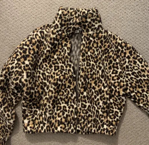 American Eagle Fleece Cheetah Jacket