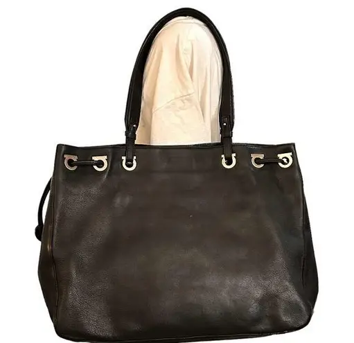 Salvatore Ferragamo black leather tote, made in Italy