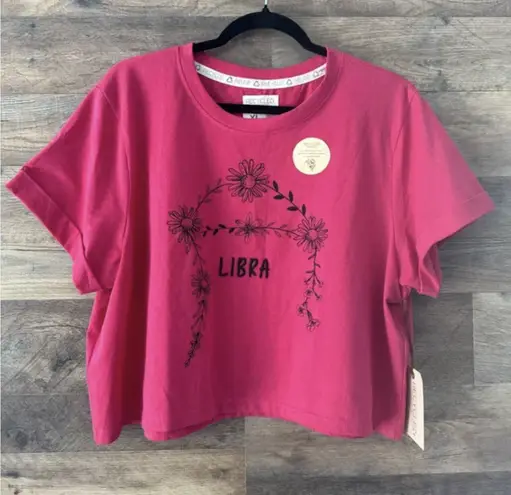 Recycled Threads NWT Sz XL Cropped Tee Libra Horoscope Design