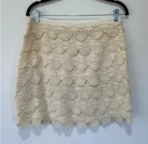 Sabine skirt size M cream crochet short lined festival boho romantic Size M