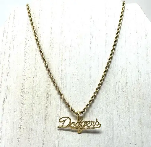 L.A. DODGERS 14K solid script logo pendant by Michael Anthony, NWOT Gold