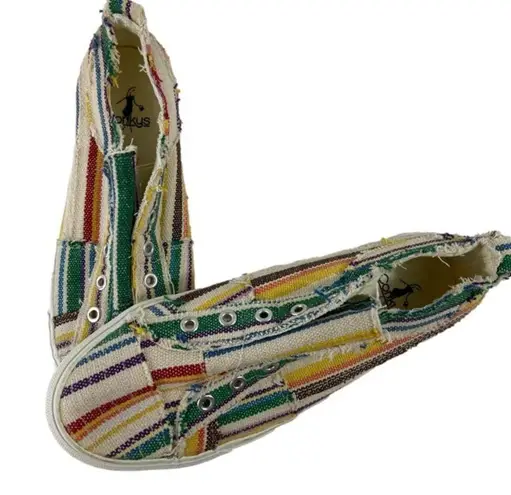 Edge NEW Corkys Babalu Multicolor Reggae Stripe Ragged Sneakers Women’s Size 9