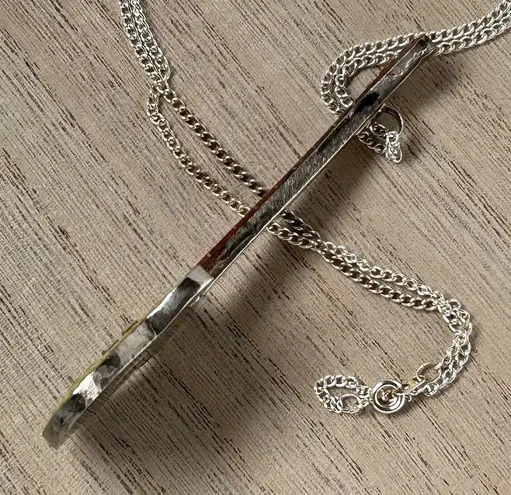 RARE Navajo Signed JB Yellow Turquoise Pendant Native American Jewelry Pueblo