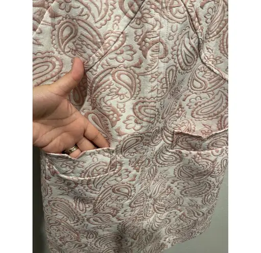 Victoria Beckham Blush Pink Floral Jacquard Sleeveless Shift Mini Dress