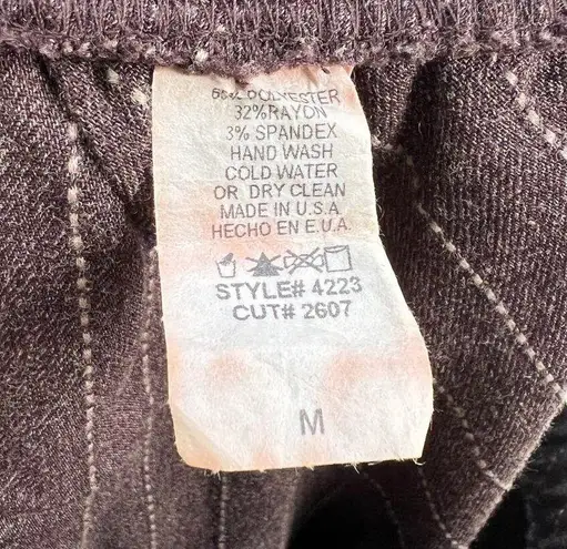 Vintage Brown Pinstripe Midi Skirt Y2K Size M