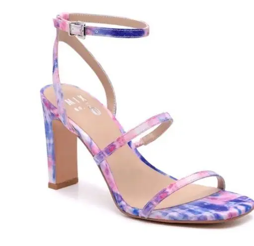 mix no. 6  Pink Purple Square Toe Aliciana Tye Dye Heels 6