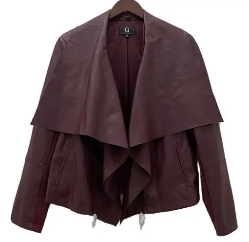 G by Giuliana Rancic Wine Fly Away Lapel Jacket L Size L