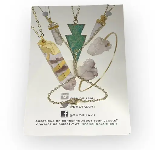 new Jami π£ Raw Amazonite Shard Necklace π£ 24K Gold Plated π£ Artisan Handmade