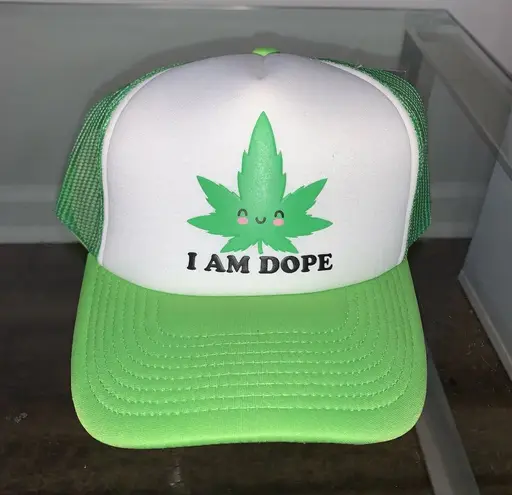 WOOD ROCKET I AM DOPE Leaf SNAPBACK HAT Brand New with tags Green