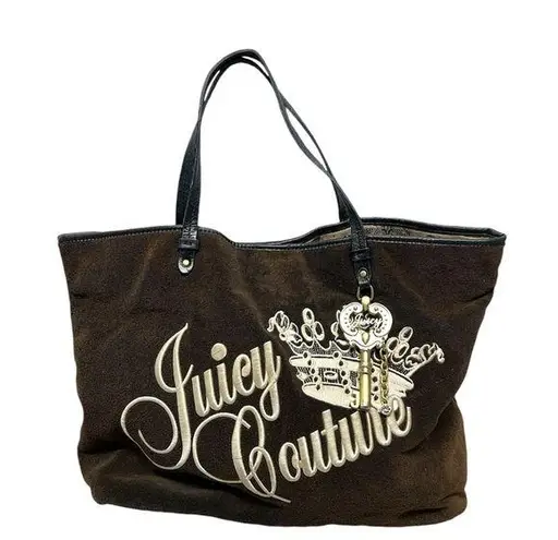 Juicy Couture  velour brown and cream tote large bag Y2K authentic 2002