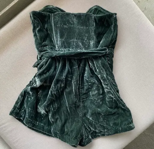 Free People Velvet Romper Strapless NWT